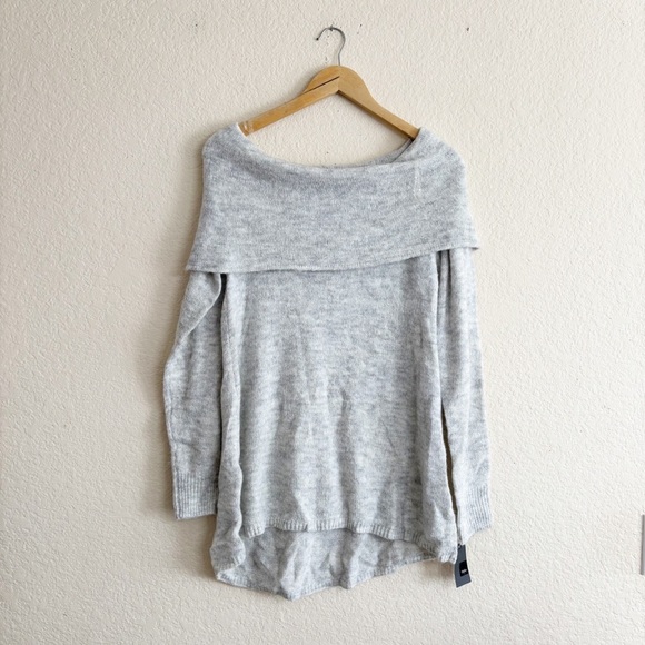 Mossimo Supply Co Gray Off-the-Shoulder Sweater - Picture 1 of 10